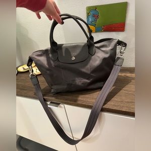 Longchamp Le Pilage Neo Top-Handle/Crossbody Purse - Gray